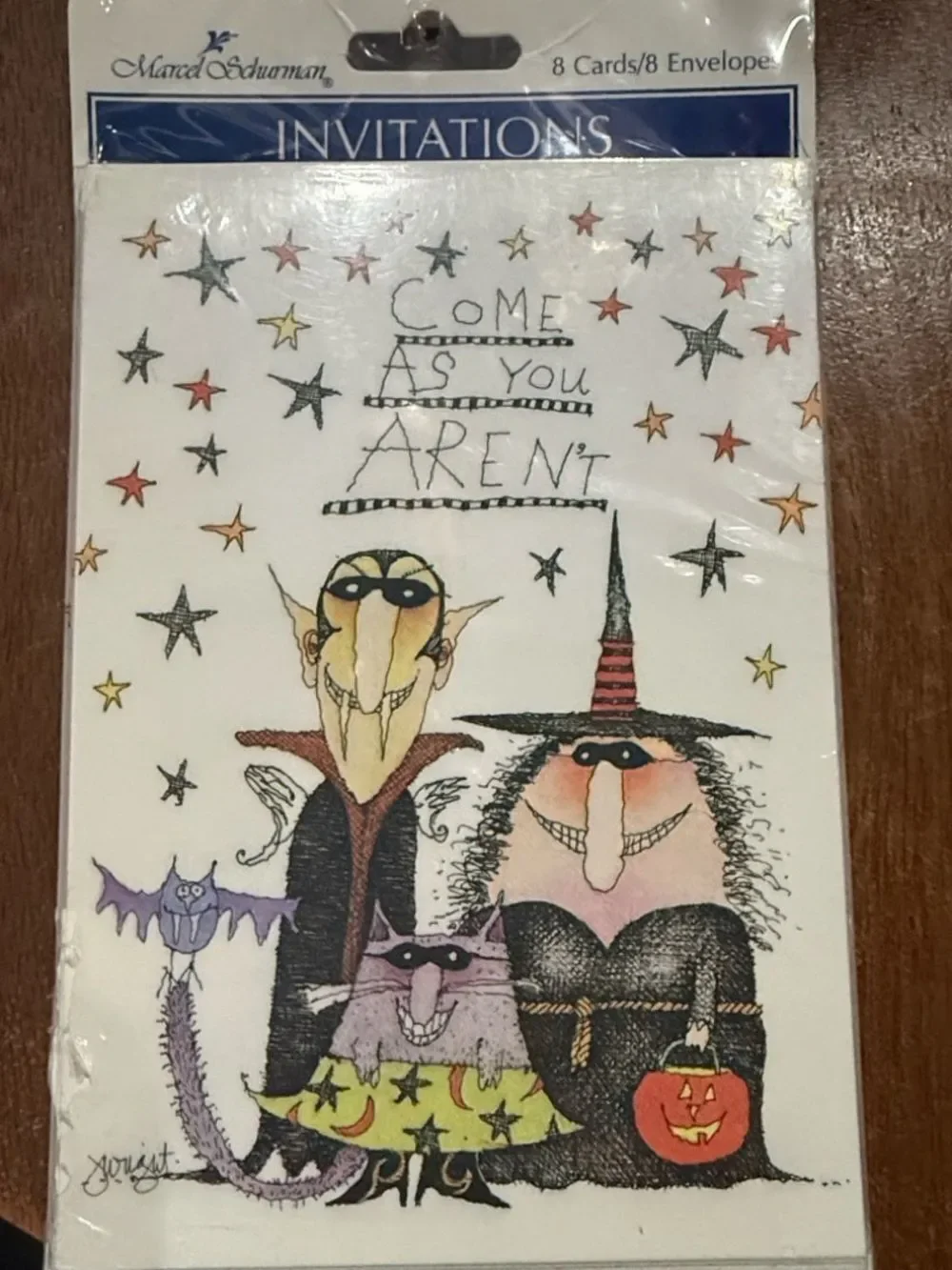 Marcel Schurman Halloween Invitations - “Come As You Aren't” Set of 8!